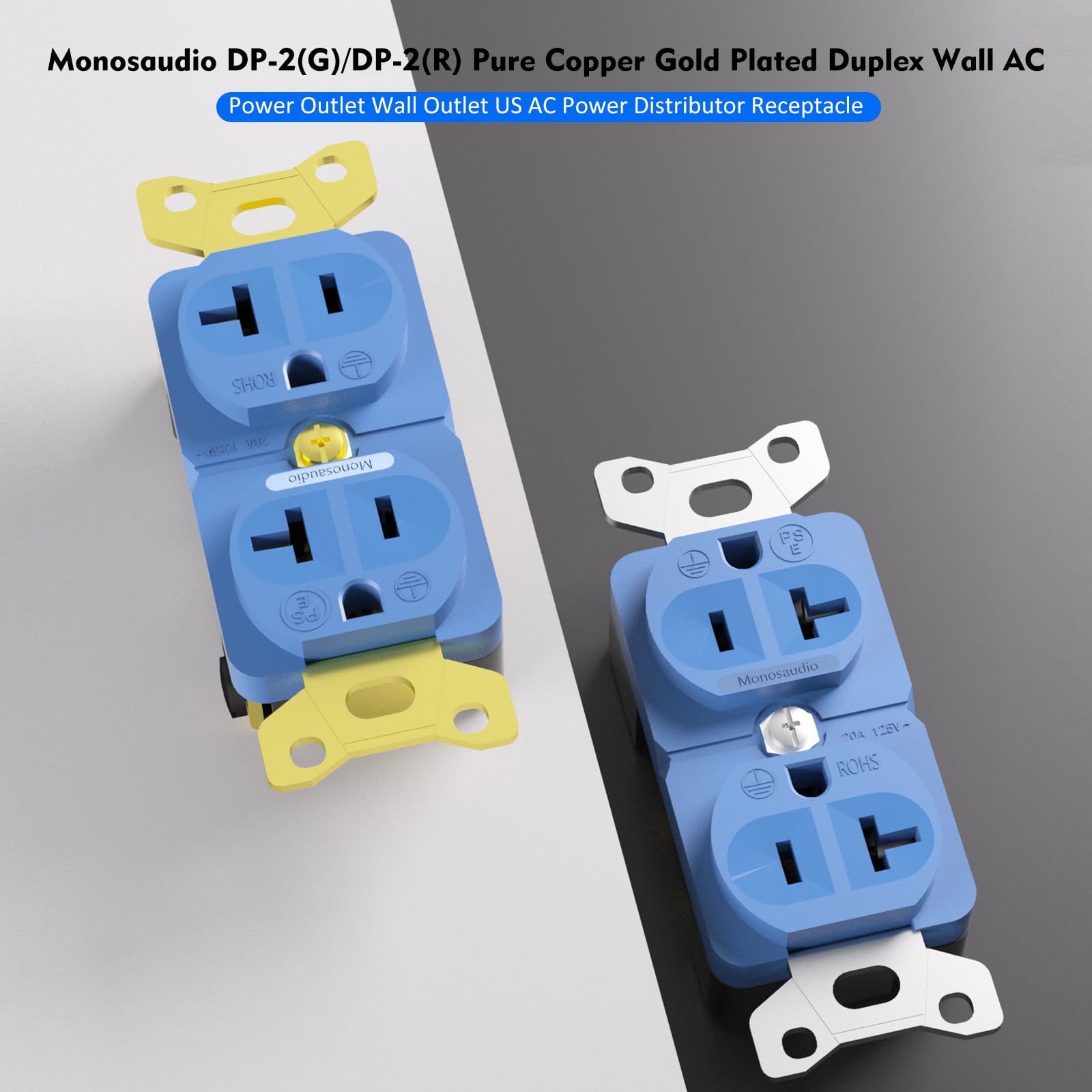 Monosaudio Audiophile Duplex Receptacle 20 Amp 125V Pure Copper
